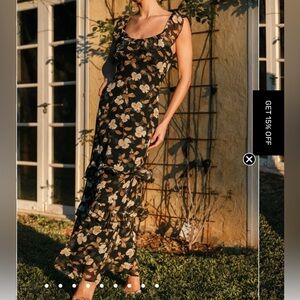 Petal & Pup Black Floral Maxi Dress